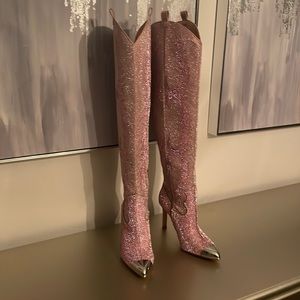 Gianni Bini over the knee rhinestone boots!